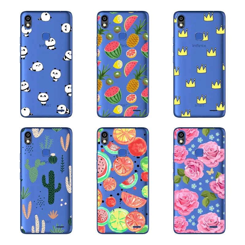 Infinix Smart 2 HD X609 Case Silicon Black Painting flower Soft TPU Back Cover for protect Phone cases shell |