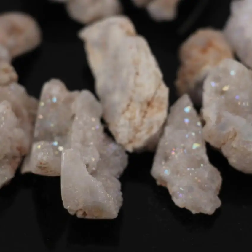 Примерно 55 шт./нитка натуральные бусины из Драпированного геода кварцевые с