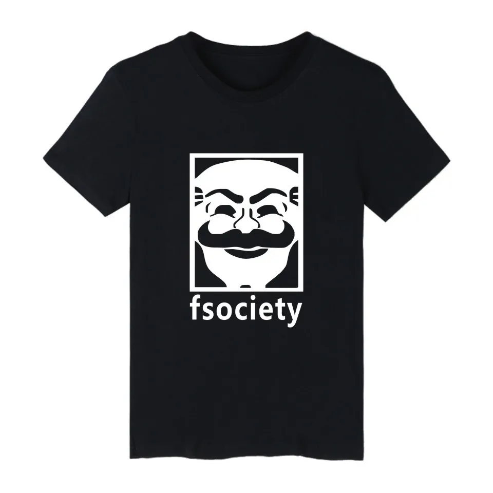 Mr Робот Fsociety, короткий рукав, футболка, мужская, брендовая, повседневная, забавная, футболка, мужская, хлопок, США, телевизионная серия, модная футболка, мужская, 4XL