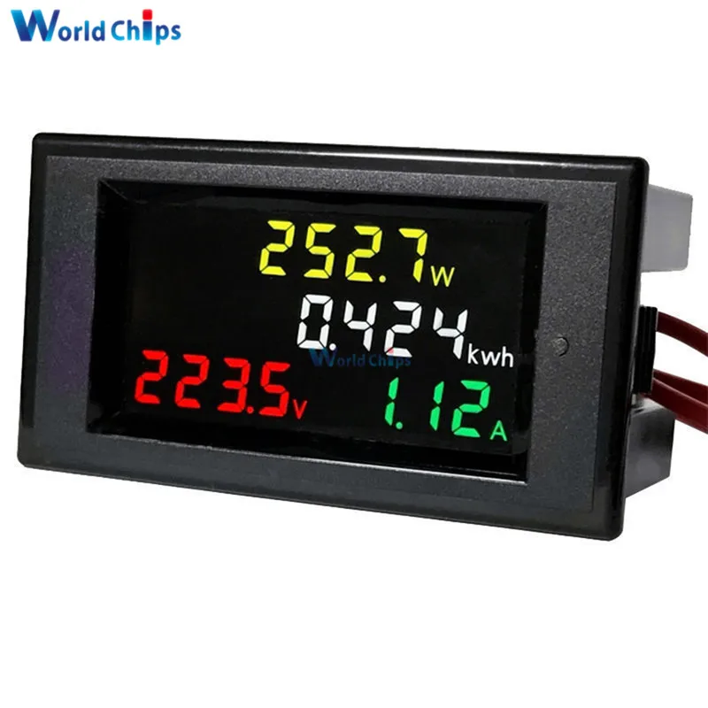 AC 80 300V LCD цифровой 100A вольт мощность кВт/ч метр Амперметр Вольтметр