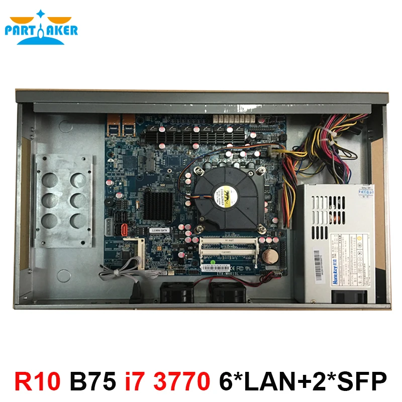 Четырехъядерный процессор Intel B75 i7 3770 3 4G сеть 1U брандмауэр с 8 портами 6*1000M 82574L Gigabit