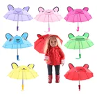Зонтик с принтом заячьих ушей для куклы-новорожденного, 18 дюймов, 43 см