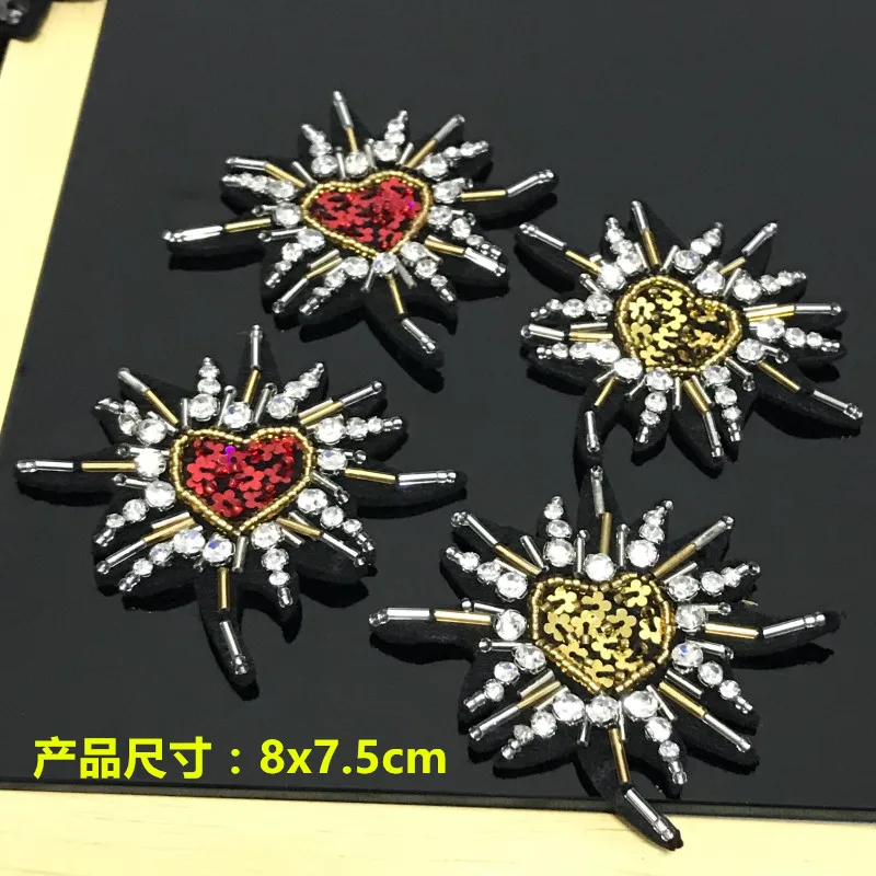 2 шт./лот нашивки со стразами и бисером ручной работы для одежды DIY Аппликация