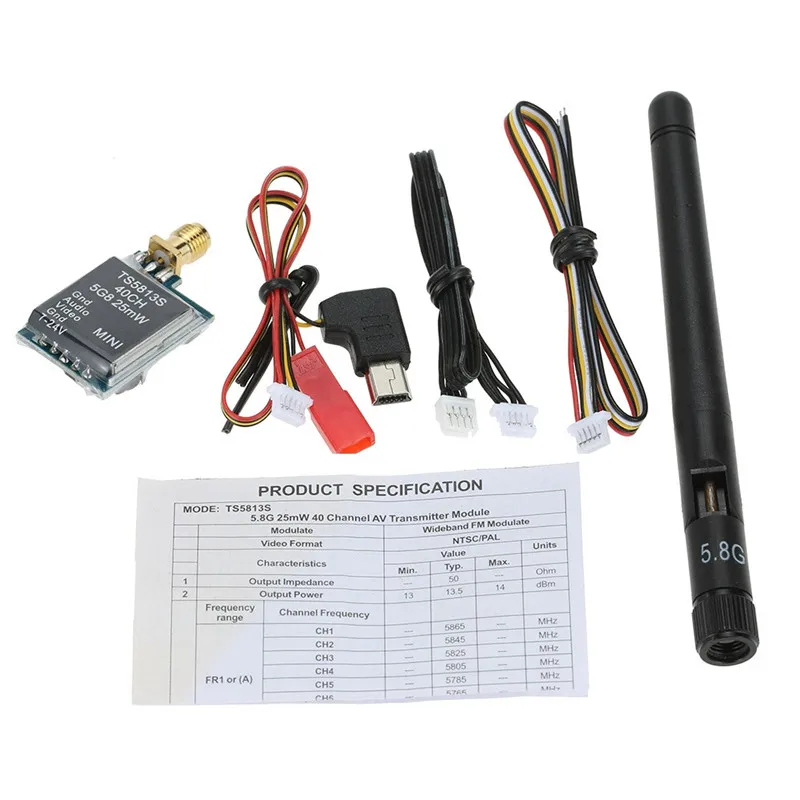 Skyzone FPV TS5813S мини передача изображения 5 8G 25mW 40CH Мини AV беспроводной передатчик