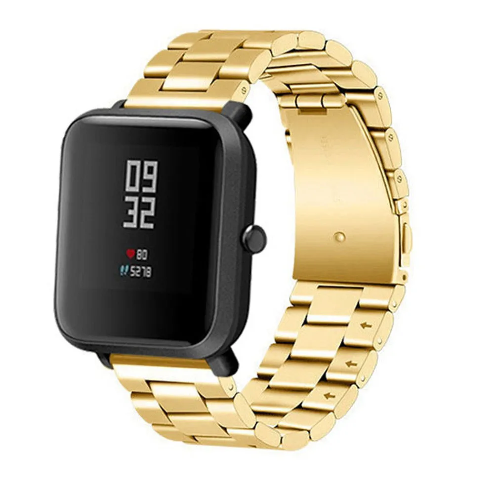 22 мм ремешок для часов из нержавеющей стали с пряжкой Замена Xiaomi Amazfit Bip Youth 6J12
