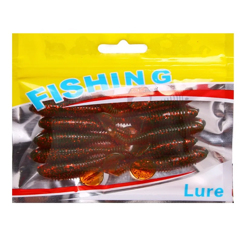 SEAPESCA, 10 шт./лот, Мягкая приманка-весло, 75 мм, 2,8 г, застенчивые черви, приманки для рыбалки, личинки для рыбалки, снасти ZB100 - Цвет: B