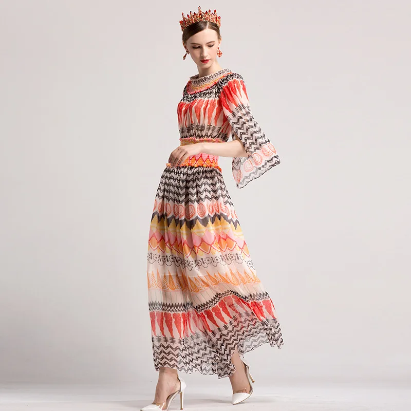 2017 Для женщин Платья для пикантные дворец дизайнер плиссированные пляж осень