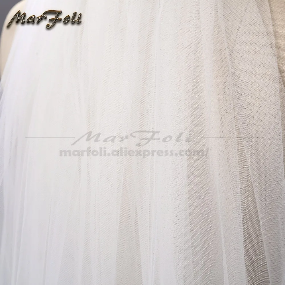 Свадебная фата белого цвета слоновой кости расшитая бисером с кристаллами