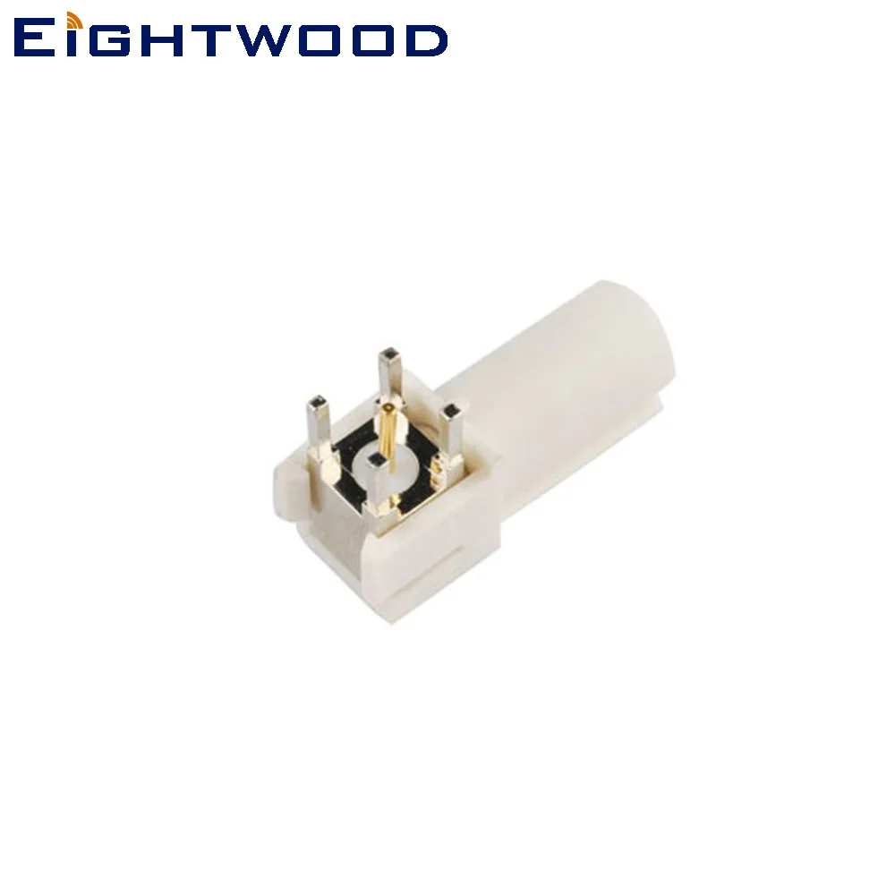 Eightwood коннектор Fakra SMB Code B Мужской РЧ-соединитель PCB Mount Right Angle White/9001 для
