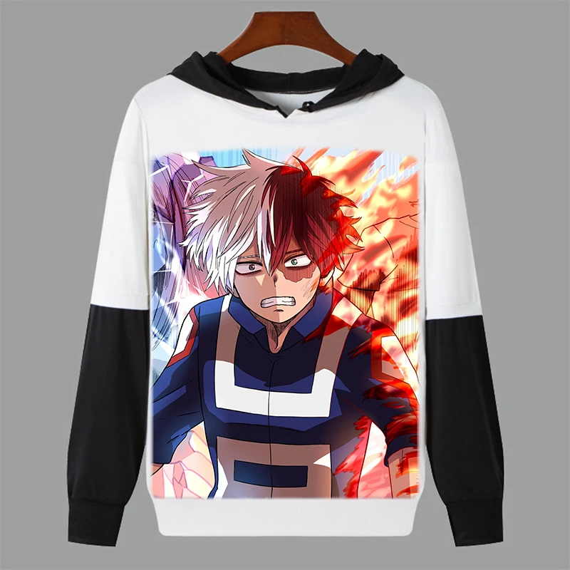 Весна Осень белая футболка с длинным рукавом аниме Мой Boku no Hero Academia принт