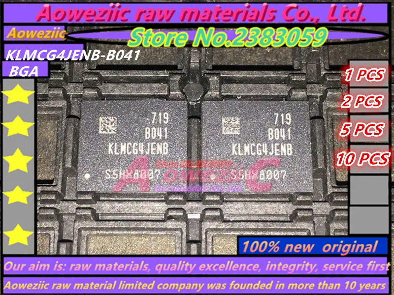 

Aoweziic 100% Новый оригинальный флэш-накопитель, чип памяти BGA KLMCG4JENB B041 64G