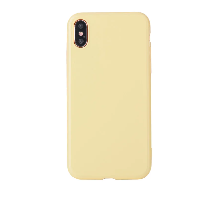 light yellow ТПУ карамельного цвета силиконовый однотонный Желейный чехол для iPhone 11 Pro Max Мягкий ТПУ чехол для 5C 6 7 8Plus 5 5S SE 6Plus X XS чехол для Max XR - Цвет: light yellow
