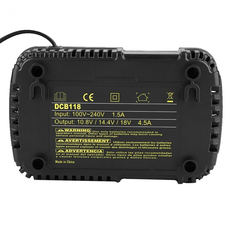 AABB-Eu вилка 4.5A литиевая батарея зарядное устройство 100-240 V Универсальное для Dewalt 10,8 V/14,4 V/20 V(макс.) литий-ионная батарея быстрая ча