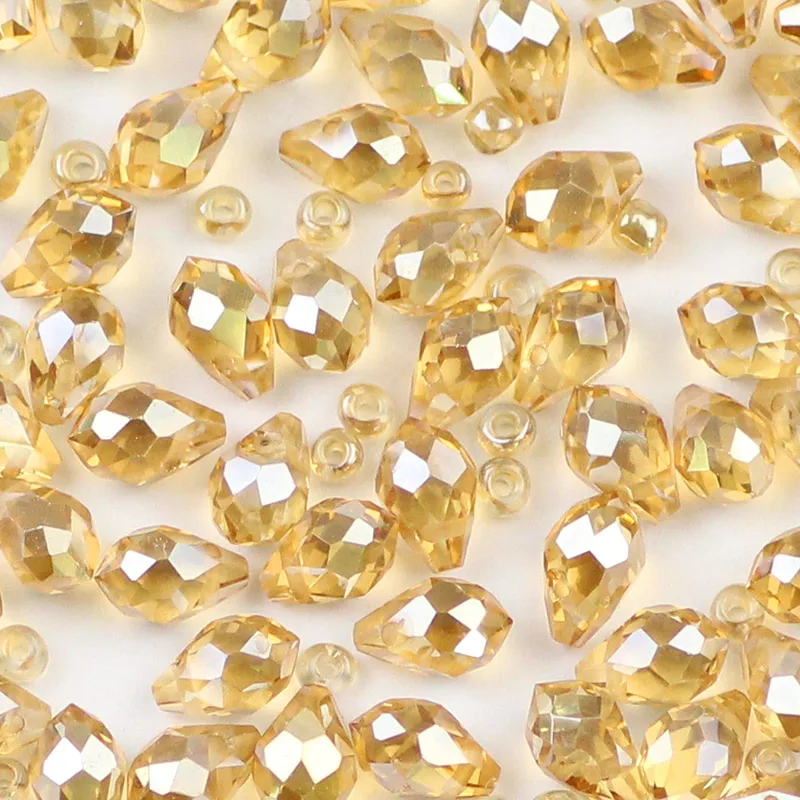 Gold Champagne WLYeeS 5x8 мм в форме капель воды Австрийский Кристалл бусины 50 шт. каплевидные Подвески Свободные бусины ювелирные изделия ожерелье изготовление сережек DIY - Цвет: Gold Champagne