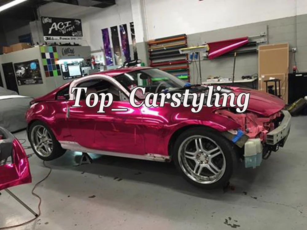 Растягивающаяся хромированная розовая Автомобильная фольговая пленка PROTWRAPS