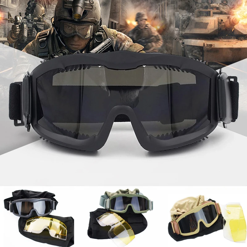 

Airsoft Gear Tactical Sunglasses Bulletproof CS Army Combat Military Sport Glasses Outdoor Hunting Shooting Goggles