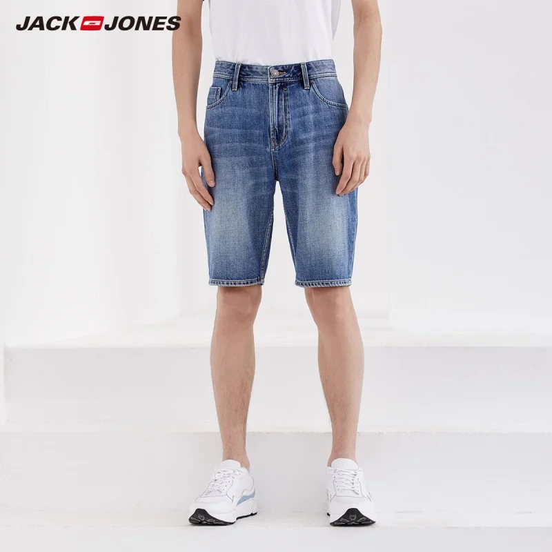 Мужские джинсовые шорты до колена JackJones 100% хлопок базовая мужская одежда | 219243502