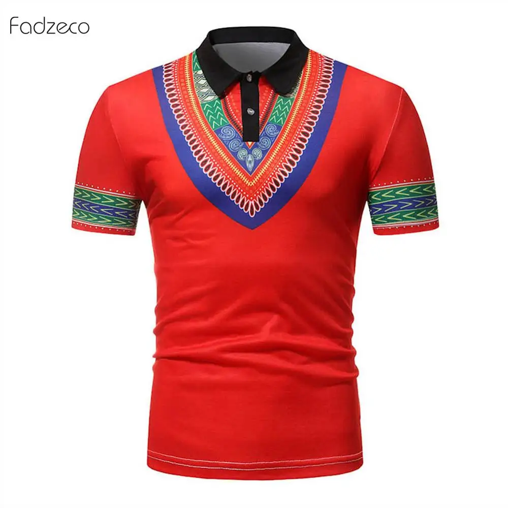 Новинка 2019 африканская мужская одежда Fadzeco Дашики рубашка-поло с коротким