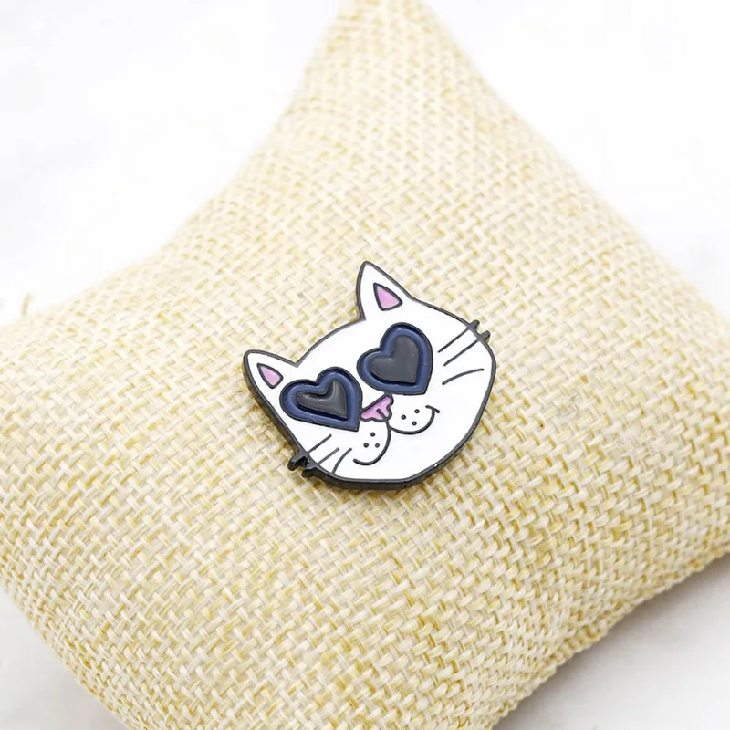 Cute Cat Head Enamel Pins Lovely Cats Badge Brooches Bag Clothes Lapel Pin Cartoon Animal Jewelry Gift | Украшения и аксессуары