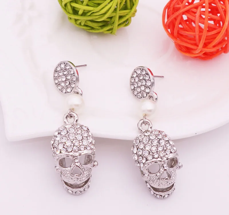 2017 Новый Хэллоуин стимпанк черные длинные готические Висячие сережки гвоздики