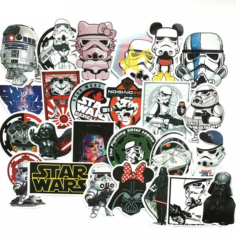 25 шт. наклейки на с изображением Звездных войн домашний декор украшение для