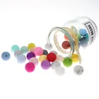 Bpa Free, 100 шт., 15 мм, круглые силиконовые бусины, ожерелье с прорезывателем для прорезывания зубов, браслет для кормления, индивидуальные подарки для детского душа