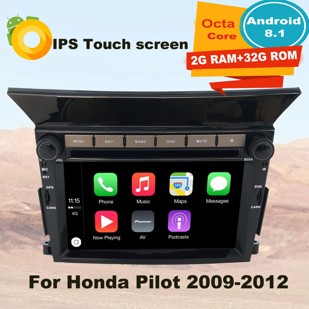 Автомагнитола с поддержкой Apple Carplay Android 8 1 GPS мультимедийный плеер для Honda Pilot 2009 2010