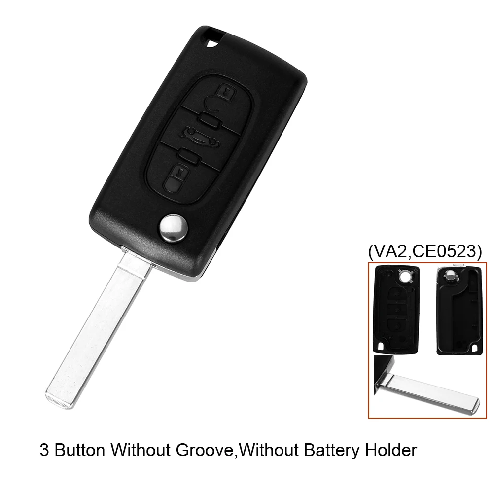 Dandkey 3 Кнопка флип чехол для ключей Shell Peugeot 307 308 407 607 с лезвием groove|buttons buttons|buttons 3button