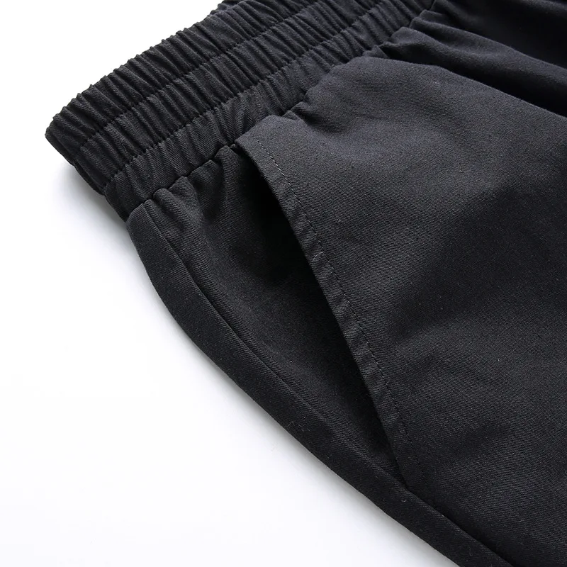 

Vangull Women Pants Pockets Patchwork Cargo Pants Black Cotton High Waist Trouser Women Fashion Streetwear Elastic Waist Pants