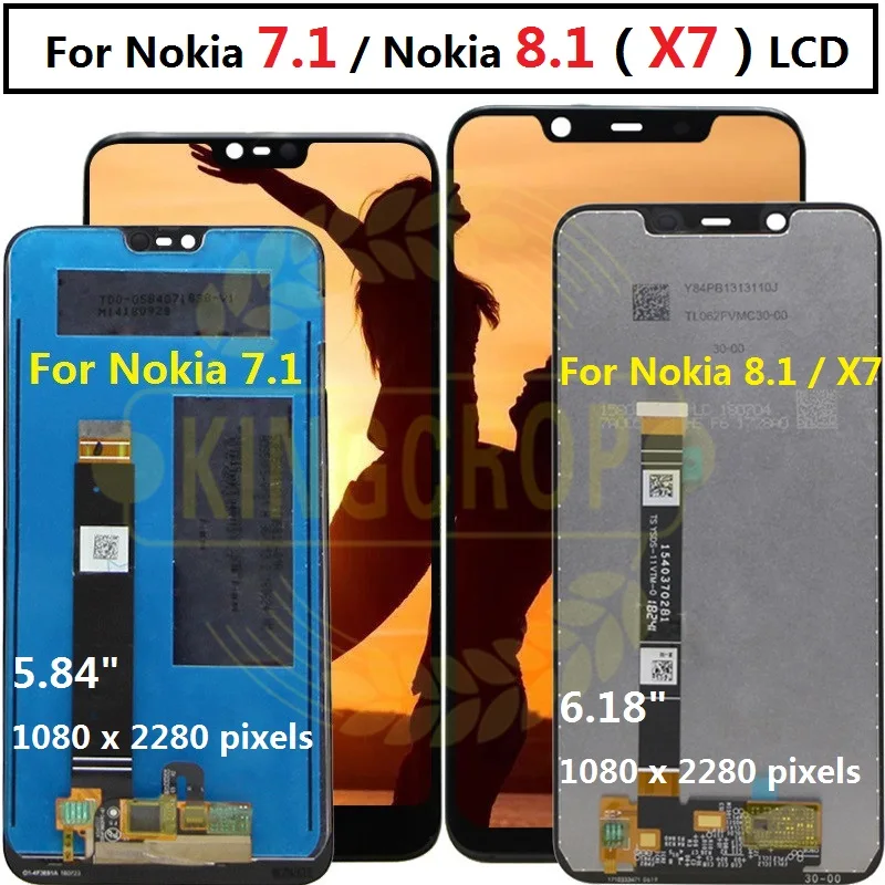 Для Nokia 7 1 ЖК дисплей сенсорный экран дигитайзер для 8 сменный X7 с рамкой в