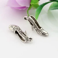 25pcs antique silver fashion alloy shoes charms pendants for jewelry making findings 219mm nm213