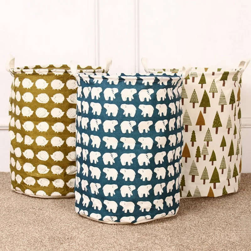 1 шт. хлопок печати большой складной корзина для белья сумка хранения одежды | Дом
