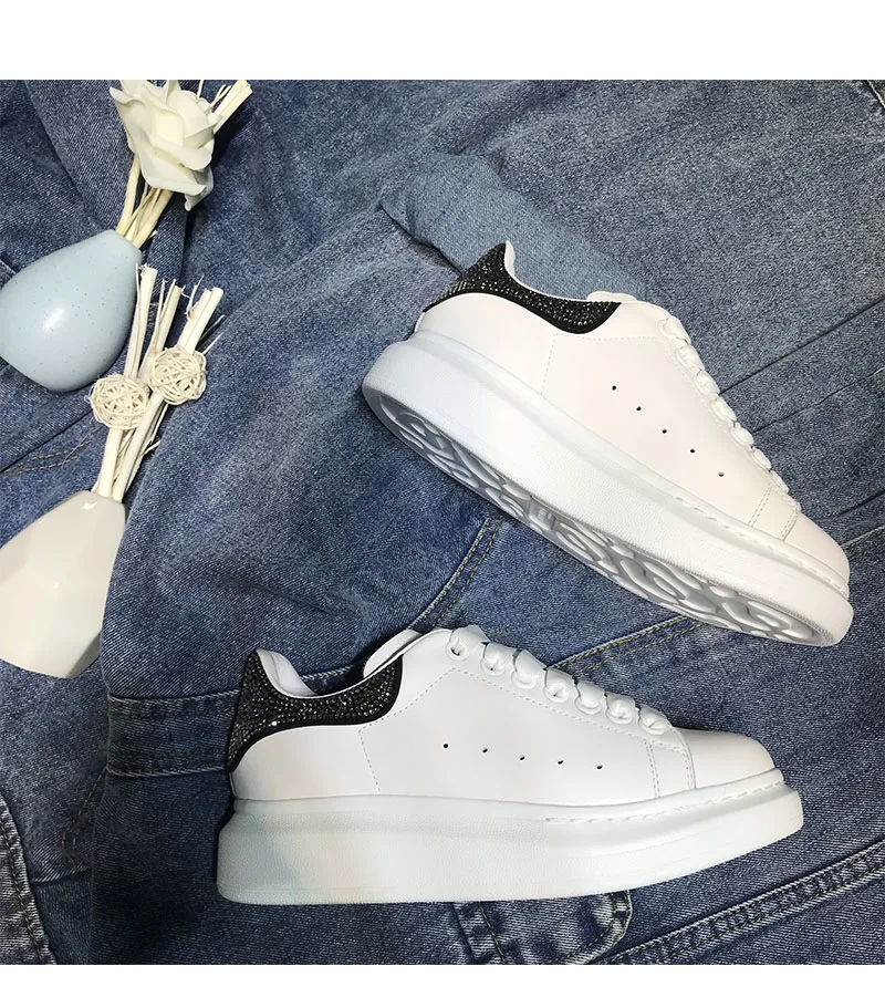 RUIYEE sapatos femininos, женские кроссовки, стразы, Воловья кожа, новинка, кожаная повседневная обувь с подкладкой из овчины, Спортивная мужская обувь