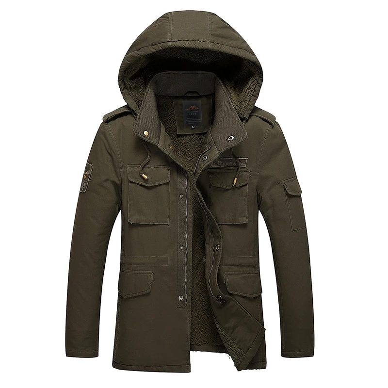 

Mens Winter Jacket New Cashmere Blouson Homme Male Stand Collar Business Coat Keep Warm Thick Cotton clothing greatcoat black