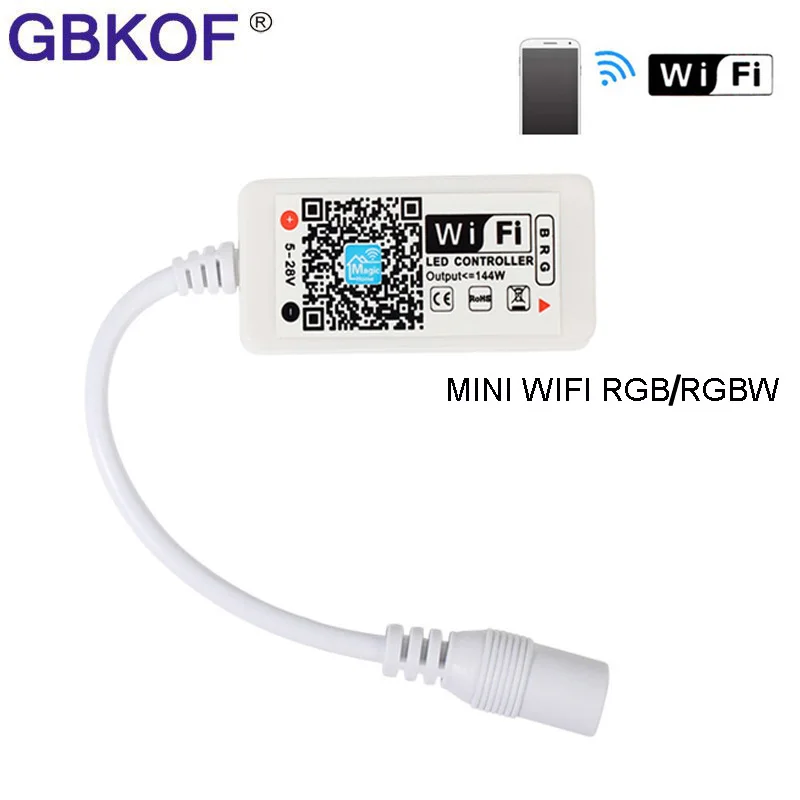 

DC 5V 12V 24V Mini Bluetooth/WiFi LED RGB / RGBW Controller iOS Android APP 24Key IR Remote Controler for 3528 5050 LED Strip