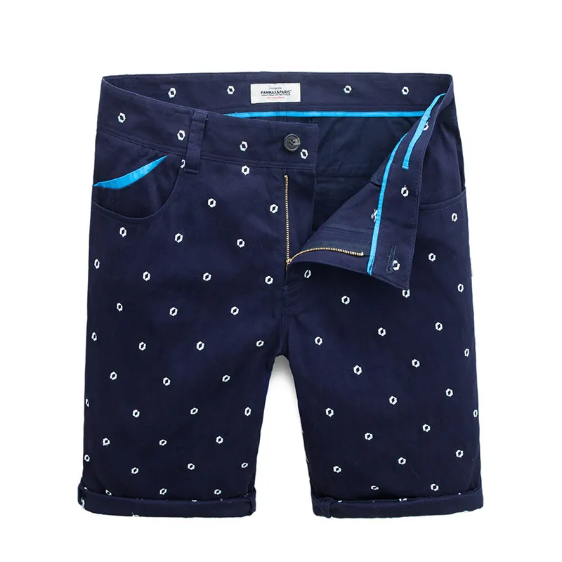 Бренд мужской одежды мужчины шорты 2017 летняя мода повседневная Вышивка 100% Хлопок