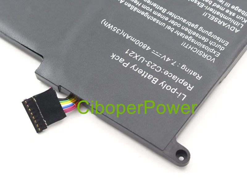 Высококачественная C23-UX21 батарея для UX21A UX21E ультрабук 7,4 V 4800mAh