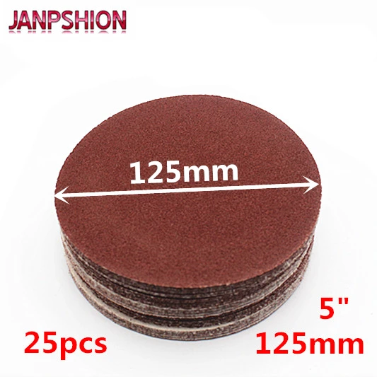 JANPSHION 25 шт. 5 &quot125 мм оболочка и наклейка фрикционный диск для шлифовальной машины