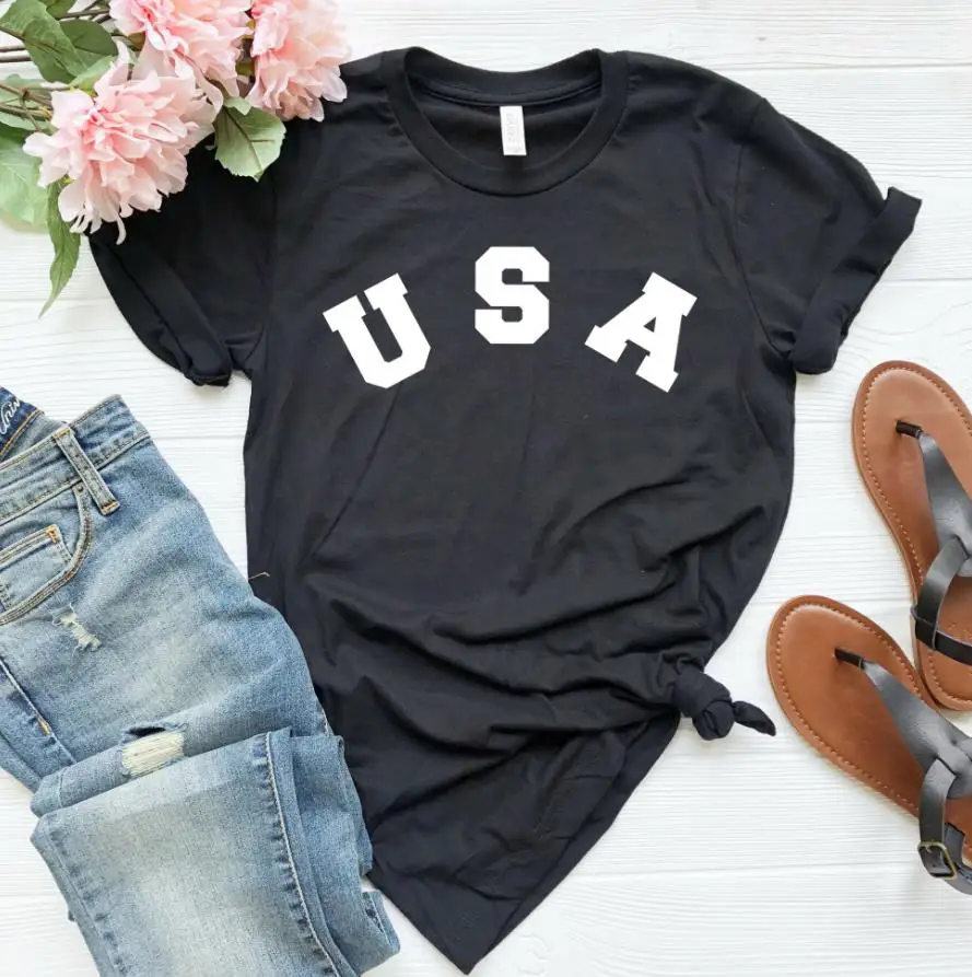

USA Print Women tshirt Casual Cotton Hipster Funny t-shirt For Lady Yong Girl Top Tee Drop Ship ZY-227