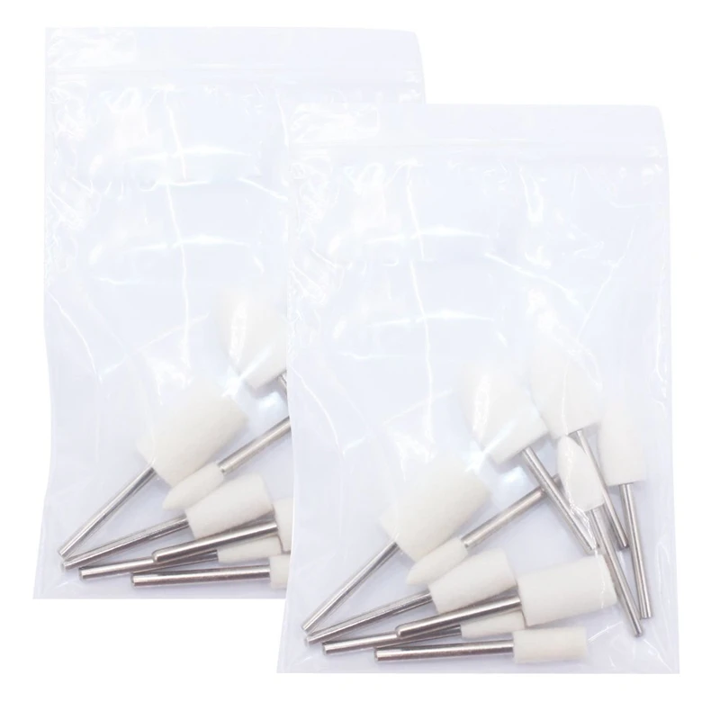 20Pcs Wool Felt Mounted Mandrel Polishing Buffing Wheels Grinding Bits Grinder Head Polish Watch Jewelry Rotary Tool Accessories |