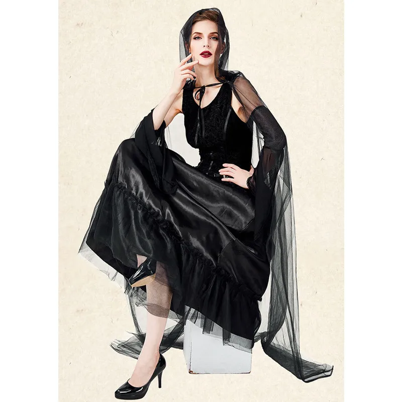 Женский костюм ведьмы-чернокнижницы для Хэллоуина, карнавала, Пурима, маскарада, ролевых игр и вечеринок в ночных клубах.