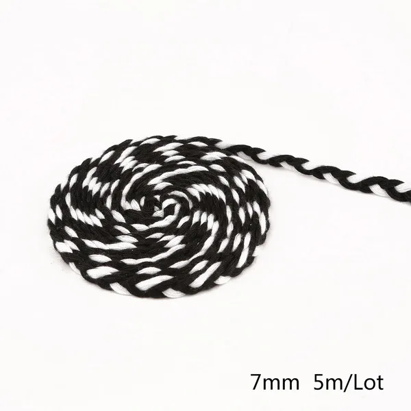 Style 10 5 метров смешанных цветов 3 акции витые хлопковые шнуры 7 мм самодельный декоративный дизайн веревки хлопок шнур для браслета подарочная упаковка пояс шляпа - Цвет: Style 10