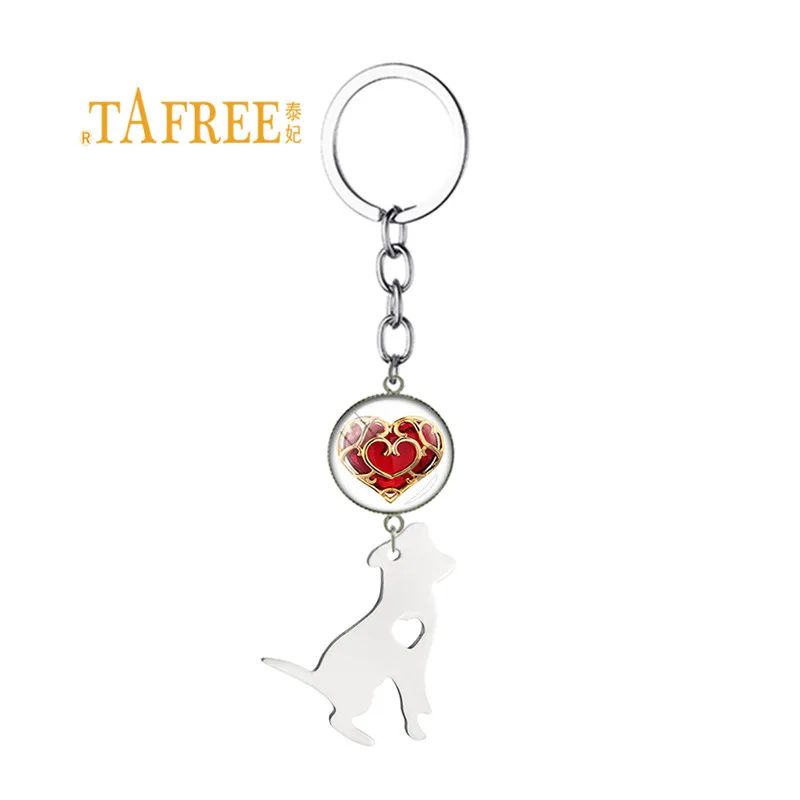 Брелок TAFREE с надписью Love Heart брелок из нержавеющей стали подвеской в виде Бигля