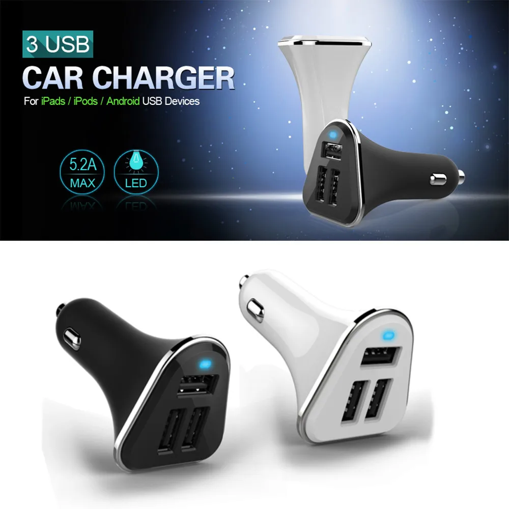 USB 3 Port 5V 5.2A Car Socket Lighter Charger Adapter Fast Charge For Iphone Samsung 8/8 Plus | Автомобили и мотоциклы