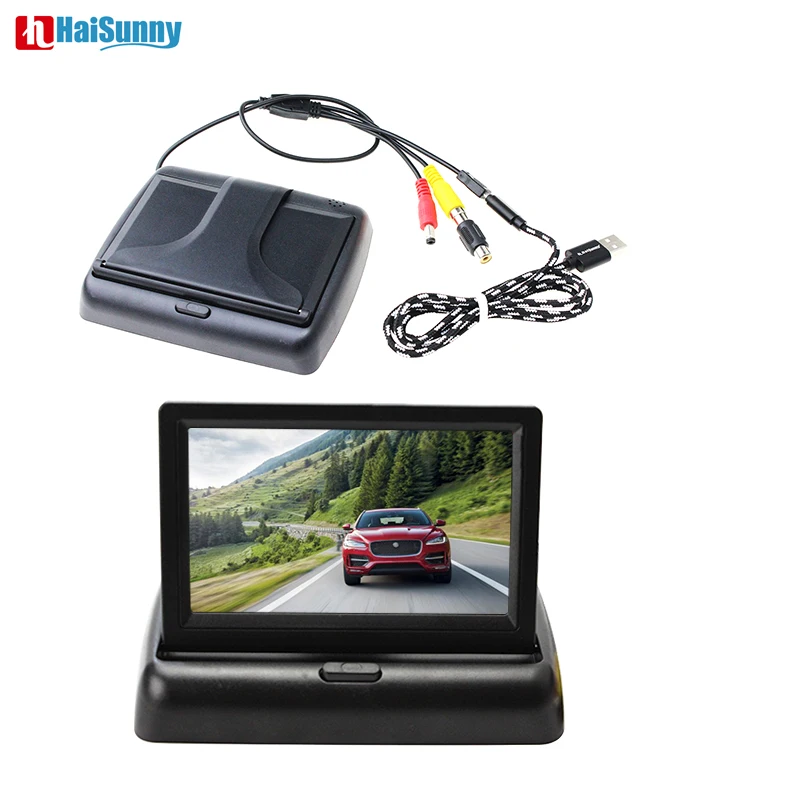 

Складной автомобильный монитор для парковки заднего вида, складной TFT LCD монитор 4,3 дюйма с 5 В телефоном USB для камеры заднего вида