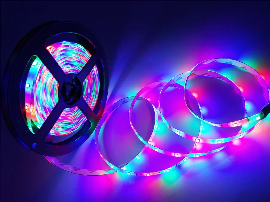 СВЕТОДИОДНАЯ лента SMD 5050 RGB лента Диодная лента RGB 5050 DC 12 V 5 M 10 M гибкая лента полный набор DIY контроллер и адаптер