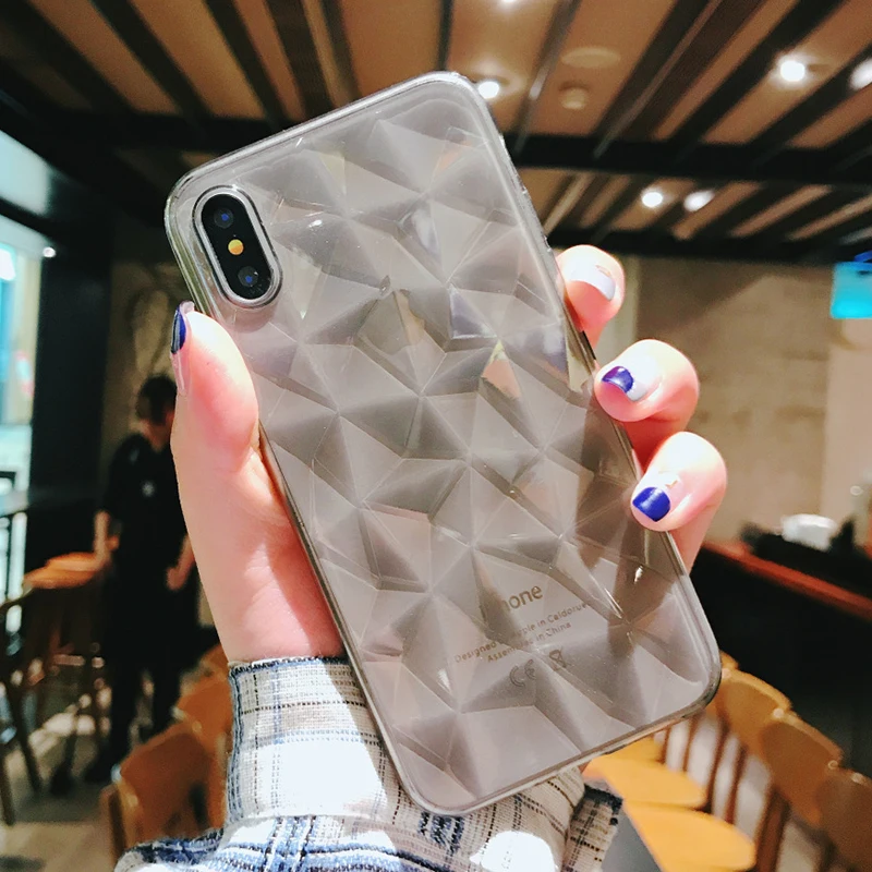Роскошные 3D глянцевый чехол для iPhone X 10 7 ультра тонкие Блестящие супер мягкий