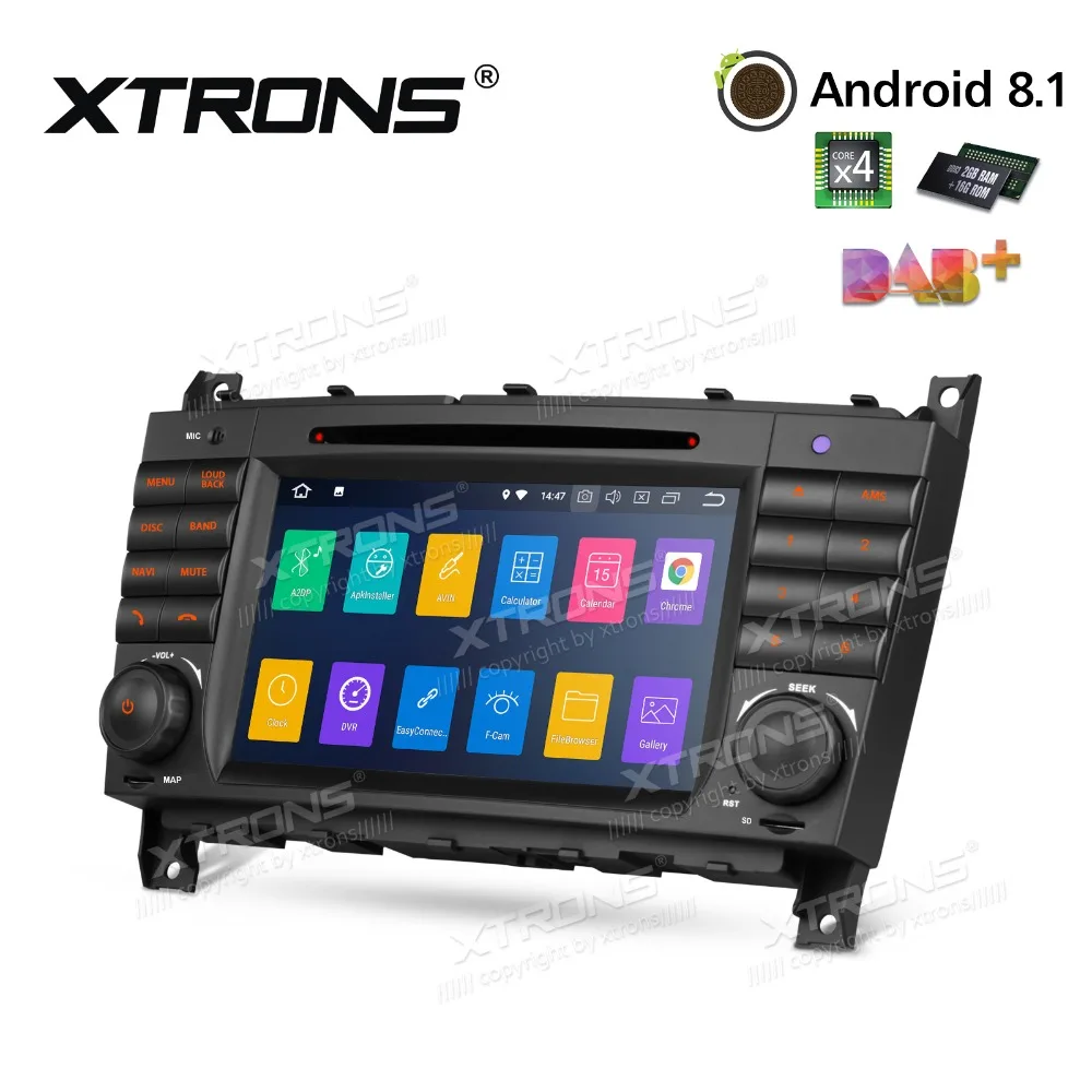 XTRONS 2 Din " Android 8,1 автомобильный DVD плеер радио gps RDS для Mercedes Benz W209 W203 C180 C200 C220 C230 C240 C250 C270 W463