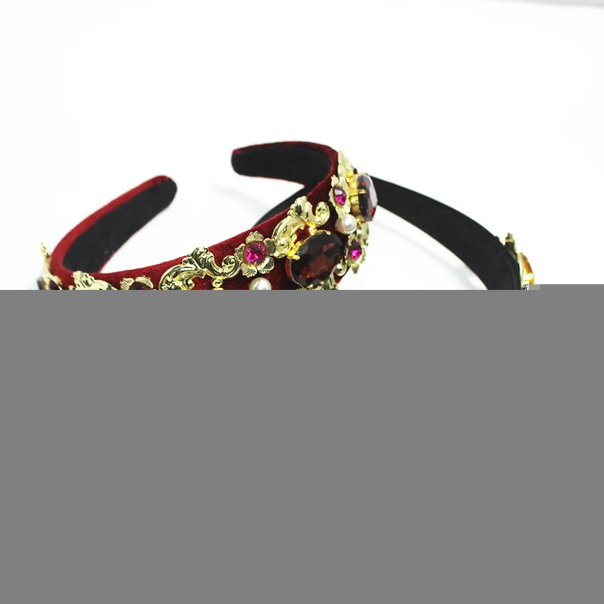 Свадебное украшение для волос тиара барочный ободок с кристаллами вечерние