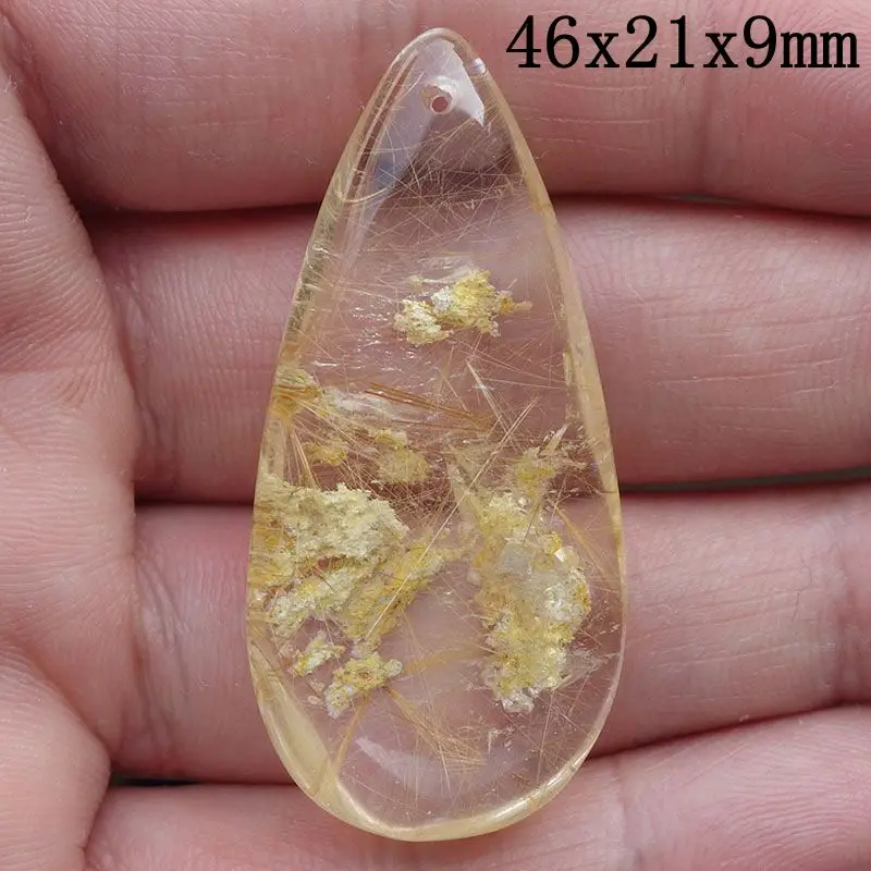 9pcs/lot Free Shipping Rutile Quartz Crystal Jewelry Necklace Pendants Men Women Pendant 29-46mm | Украшения и аксессуары